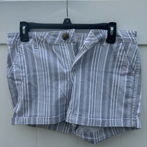 SO Gray and White Striped Bermudas